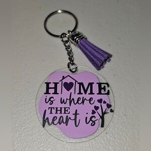 HOME IS WHERE THE HEART IS key ring